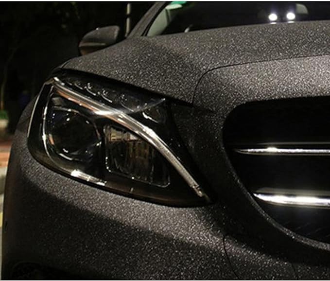 SUNBIRD High Glossy Wood Grain Vinyl Wrap Sticker Decal Car Internal Wraps Self Adhesive DIY Film, Waterproof Wrap Roll Without Bubble (12x42-Inch, Black Glitter - Image 2