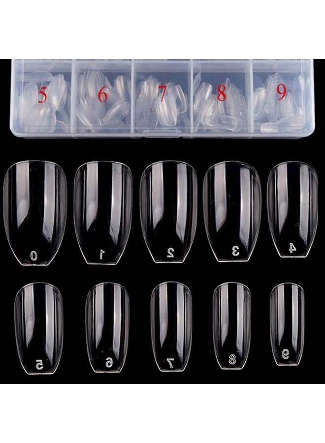 Beuniar Acrylic Clear Nails Tips Short Coffin 500Pcs Ballerina Artificial False Nail Tip Full Cover 10 Sizes With Box For Art Salons & Home Diy - Image 2