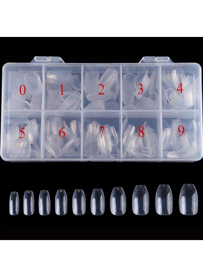 Beuniar Acrylic Clear Nails Tips Short Coffin 500Pcs Ballerina Artificial False Nail Tip Full Cover 10 Sizes With Box For Art Salons & Home Diy - Image 3
