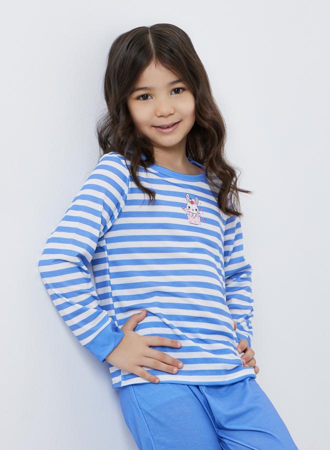 Styli Striped Long Sleeve T-Shirt and Pyjama Set - Image 3