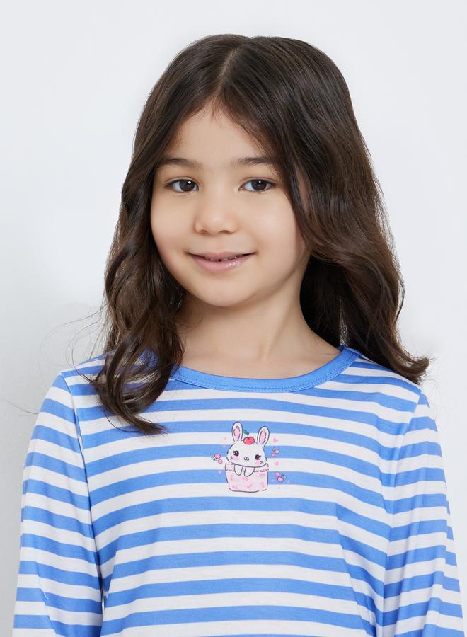 Styli Striped Long Sleeve T-Shirt and Pyjama Set - Image 4