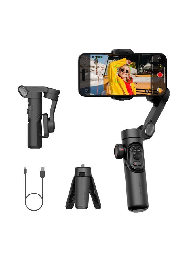 AOCHUAN Gimbal Stabilizer for iPhone Gimbal, Smartphone w/Focus Wheel Face/Object Tracking for iPhone 16 15 Pro Max/Android Foldable 3-Axis Handheld Phone Stabilizer for Video Recording -Smart XE - Image 1