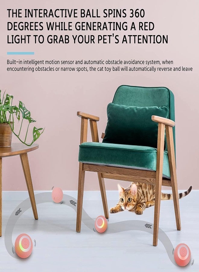 BELOXY Toy Intelligent Funny 360 Degree Rotatable Toys Rechargeable Rotating Ball with LED Light, Chasing Toy Automatic Rotating Smart Obstacle Avoiding (Multi) - Image 2