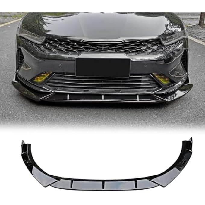 Gear Up Front Bumper Lip Splitter Compatible with 2024 2023 2022 2021 Kia K5 & 2025 Kia K5 GT/GT Line 3PC Front Splitter Protection Front Bumper Lower Lip Splitter(Gloss Black) - Image 1