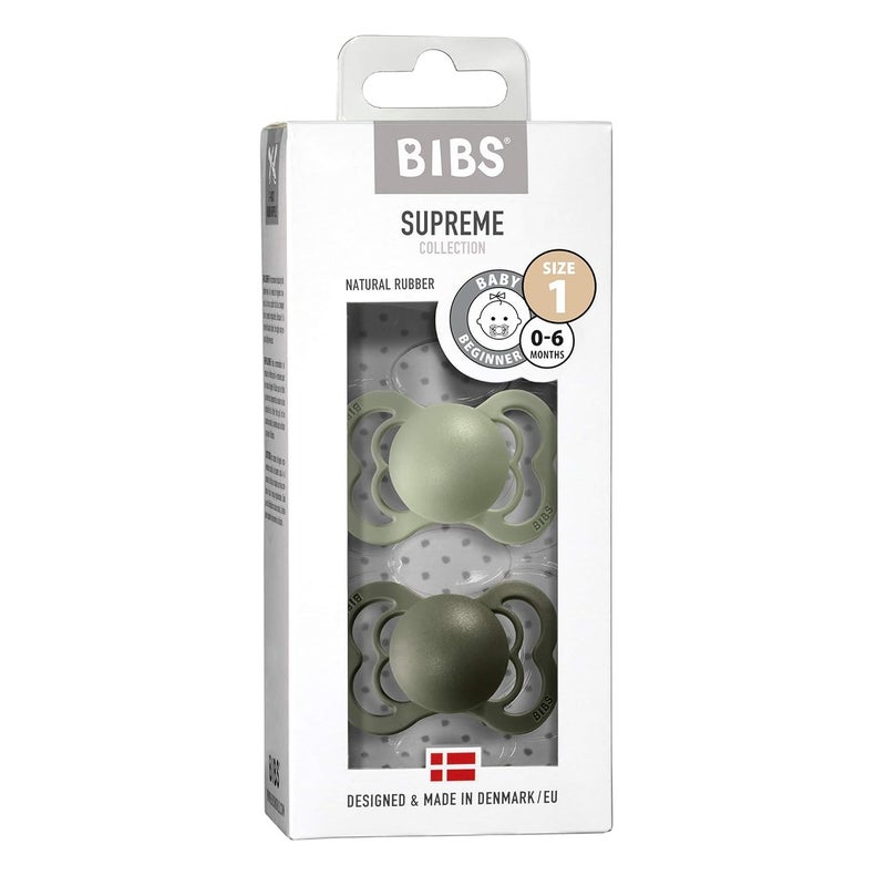 BIBS Pacifiers  Supreme Collection  BPAFree Baby Pacifier  Made in Denmark  Set of 2 SageHunter Green Color Premium Soothers  Size 06 Months - Image 4