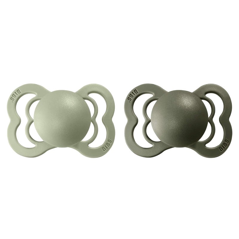 BIBS Pacifiers  Supreme Collection  BPAFree Baby Pacifier  Made in Denmark  Set of 2 SageHunter Green Color Premium Soothers  Size 06 Months - Image 3