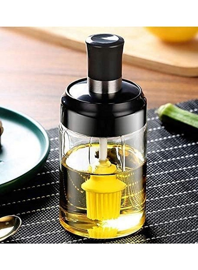 KIRMIT Oil Dispenser Bottle with Silicone Brush 250ML - Leakproof Transparent Jar for Cooking, Baking, BBQ | Versatile Oil Container with Brush for Oil (Black) - Image 3