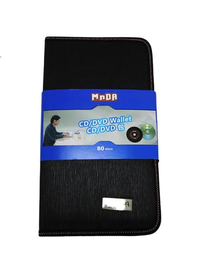 Mnda High Quality Faux Leather Cd/Dvd Disc Storage Case, Holds 80 Discs, Car Cd Holder - Image 2
