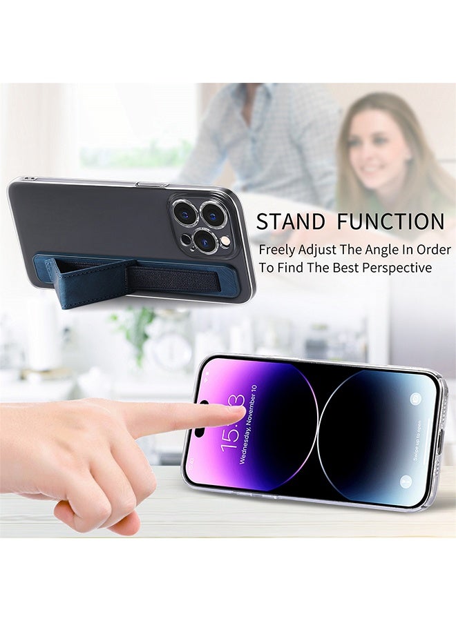 Phone Strap Grip Cell Phone Holder, Wrist Band Telescopic Phone Finger Strap Stand, Phone Case Accessories, Universal Finger Kickstand for Most Smartphone (Blue) - Image 2