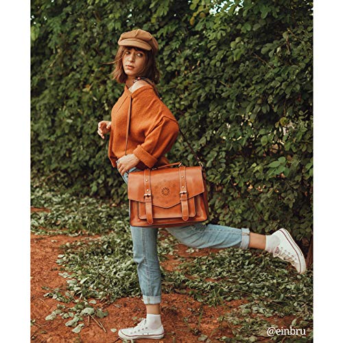 ECOSUSI Backpack for Women Briefcase Messenger Laptop Bag Vegan Leather Satchel Work Bags Fits 15.6 inch Laptops, Red - Image 2