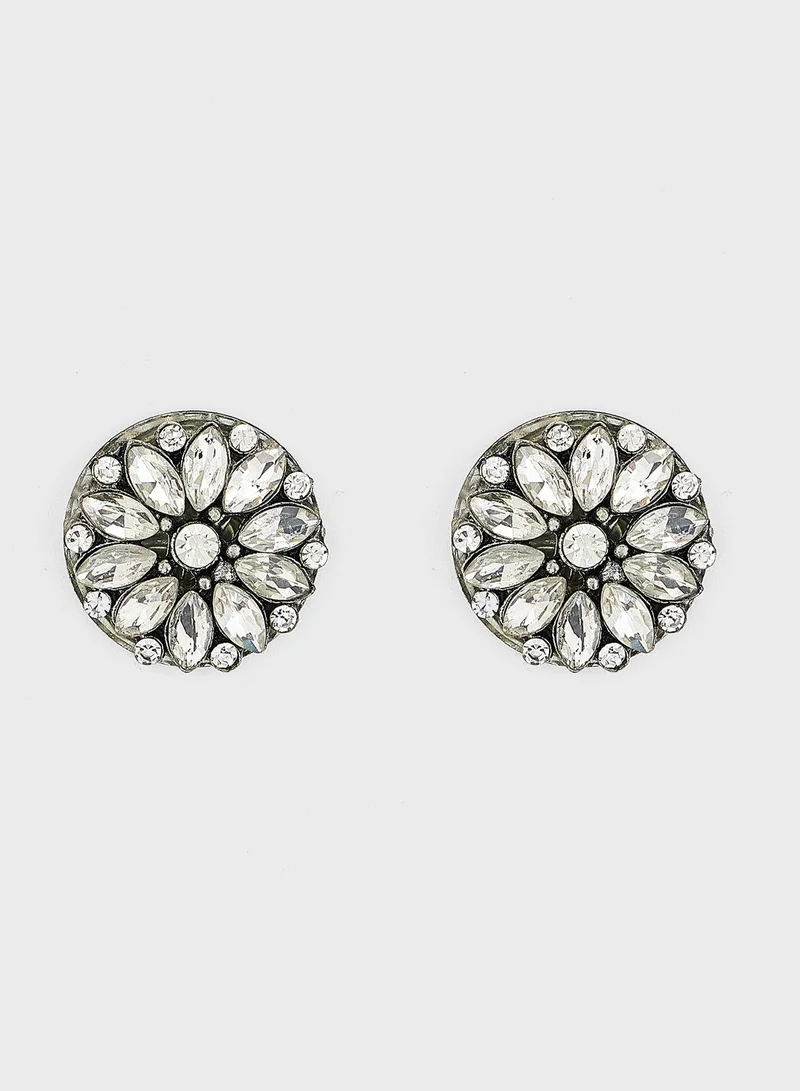 Pipa Bella Mirror & Stone Embellished Earrings