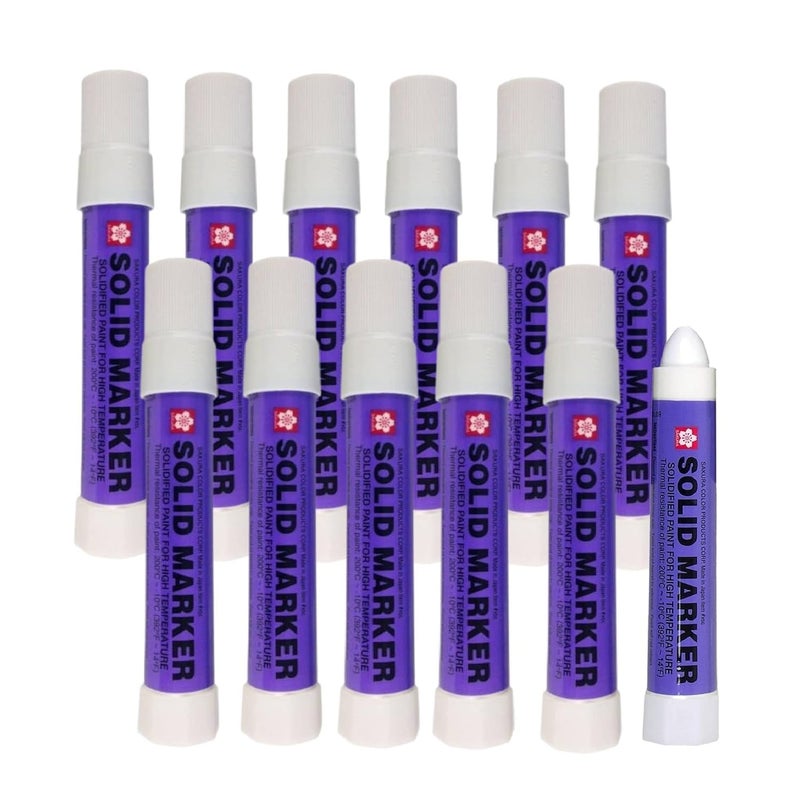 SAKURA SOLID MARKER Sakura Solid Paint Markers - Permanent Marker Paint Pens - Window, Wood, & Glass Marker - White Paint - 12 Pack - Image 1