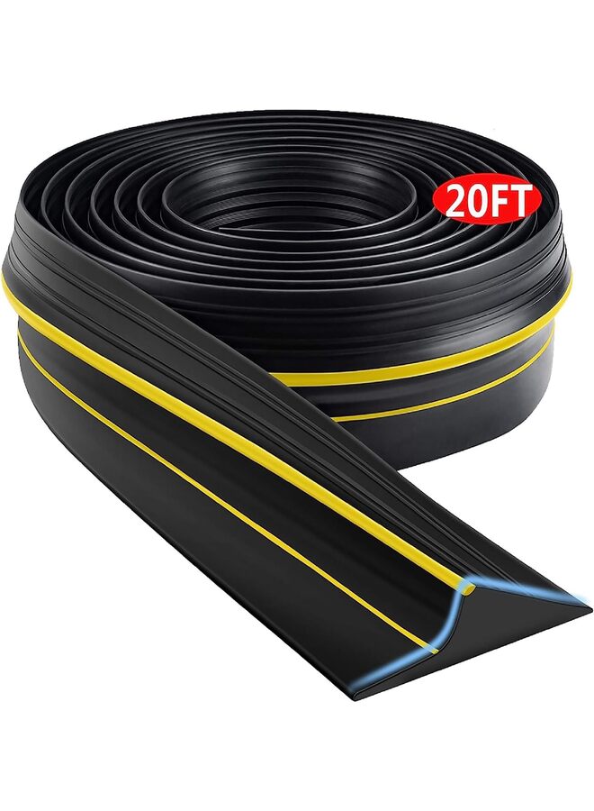 Universal Garage Door Threshold Seal, Yellow Warning Rubber Strip, Bottom Weatherstrip Replacement Rubber waterproofing Strip (89 * 12) - Image 1
