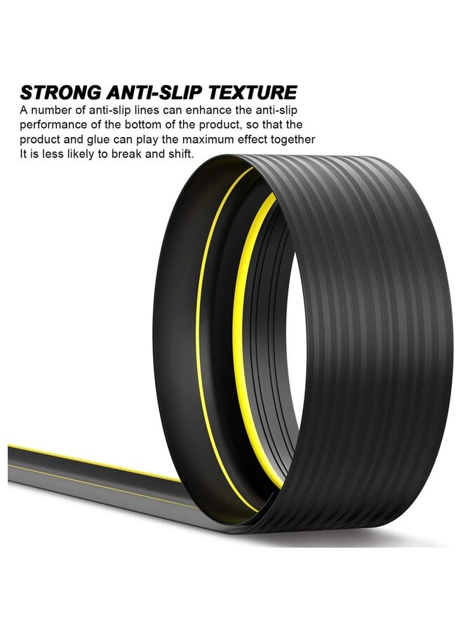 Universal Garage Door Threshold Seal, Yellow Warning Rubber Strip, Bottom Weatherstrip Replacement Rubber waterproofing Strip (89 * 12) - Image 3