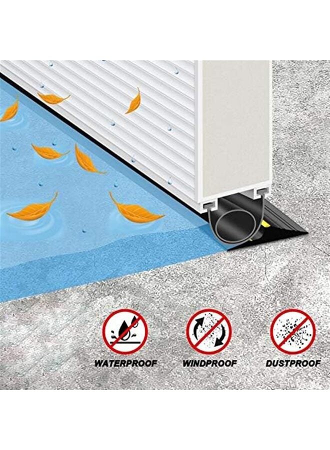 Universal Garage Door Threshold Seal, Yellow Warning Rubber Strip, Bottom Weatherstrip Replacement Rubber waterproofing Strip (89 * 12) - Image 5
