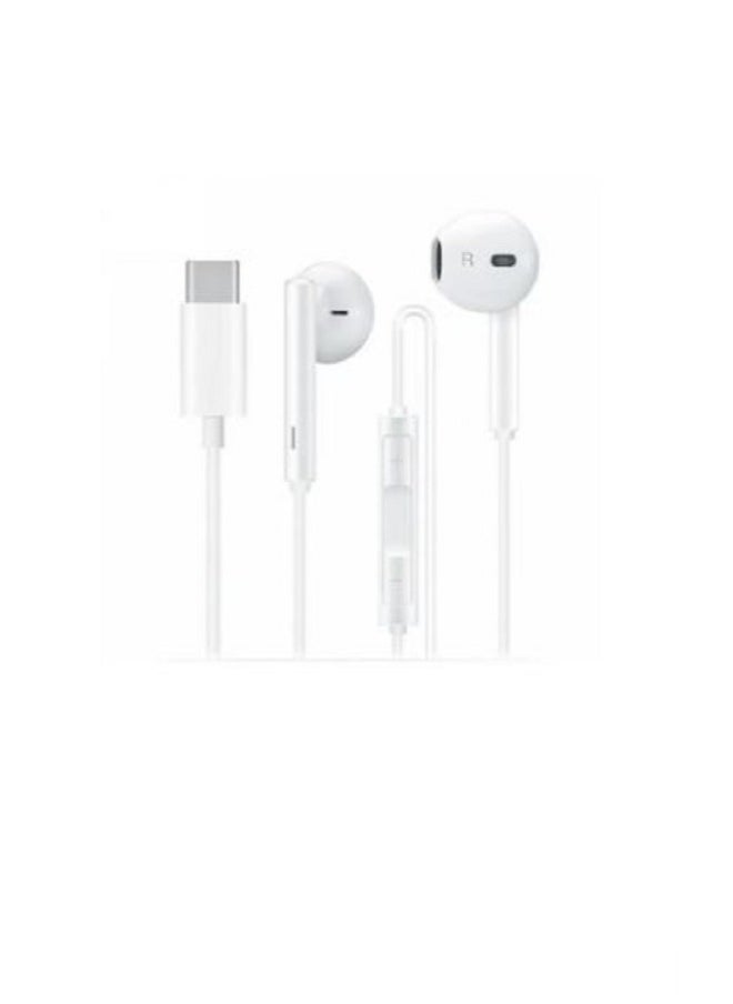 tenplus Original Type C Earphones Compatible With iPhone 15 and all Devices With a Type C Port White Color  - Image 1