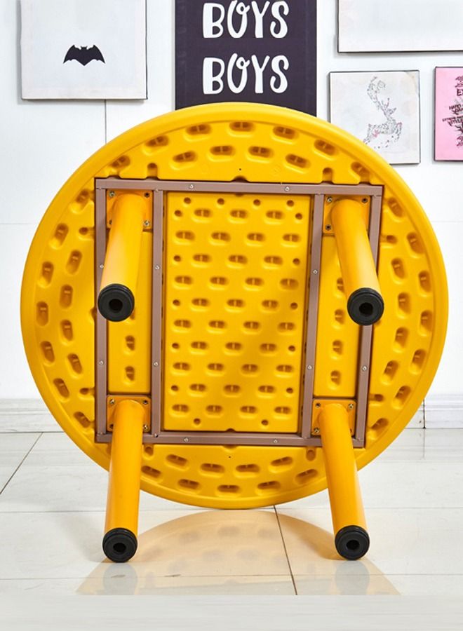 JSAITOYS 5 Pieces Yellow Color Kids Round Table And Plastic Chair - Image 4