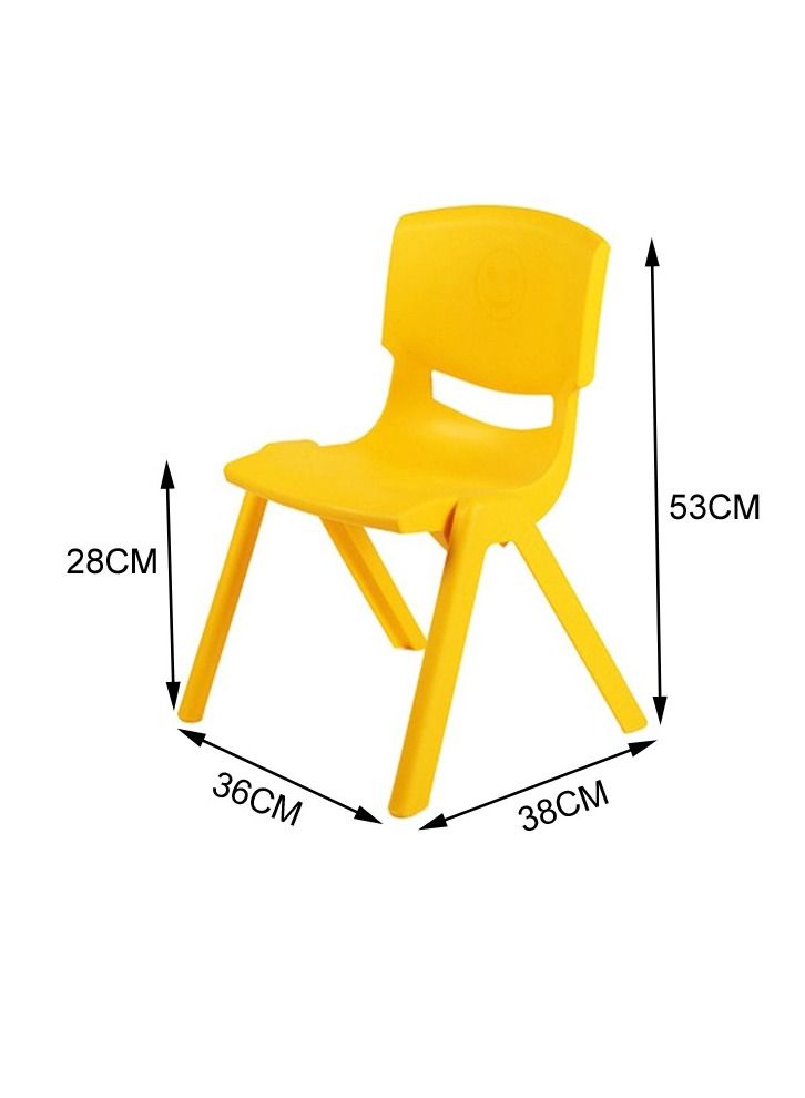 JSAITOYS 5 Pieces Yellow Color Kids Round Table And Plastic Chair - Image 3