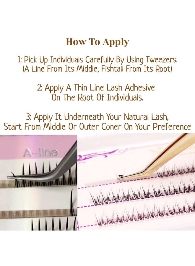 رموش صناعية فردية من سي بي، ملحقات رموش عنقودية فردية في المنزل، رموش ذات مظهر طبيعي، صينية مختلطة مكونة من 9 ملم و11 ملم وصينيتين ذيل السمكة وألين فيري - Image 5