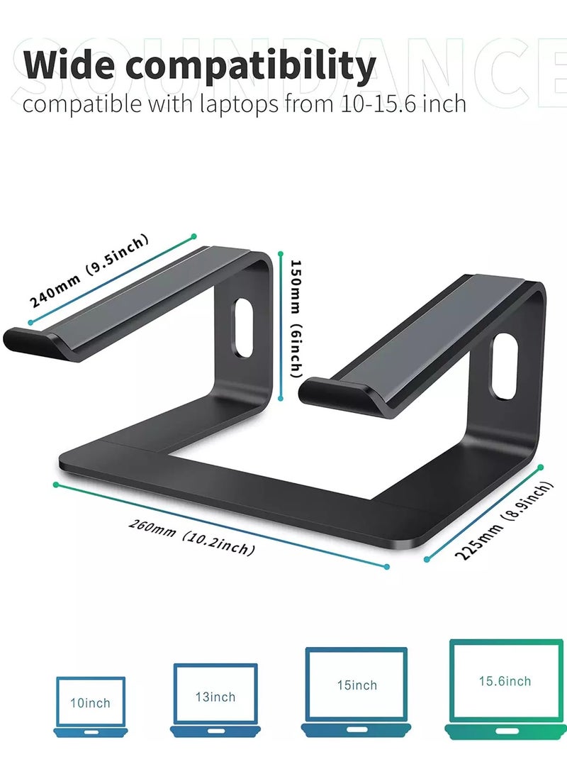 حامل كمبيوتر محمول Z1، حامل كمبيوتر من الألومنيوم، مصعد كمبيوتر محمول مريح للمكتب، حامل معدني متوافق مع كمبيوتر محمول مقاس 10 إلى 15.6 بوصة، فضي - Image 4