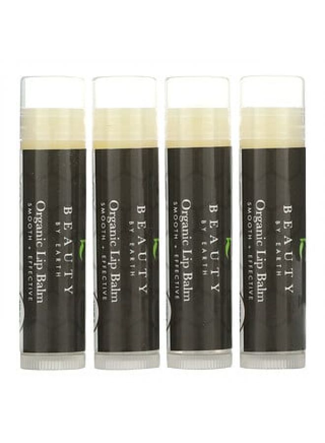 Beauty By Earth Original Beeswax Lip Balm Unflavored 4 Tubes 0.15 oz Each - Image 1