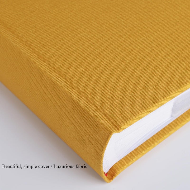 1DOT2 Photo Album with Writing Space 50 Pages 4x6 Photos Hold 200 or 5x7 Pictures Hold 100  Linen Cover Small Photo Book Albums with Memo for Anniversary Wedding Baby (Indian Yellow) - Image 3
