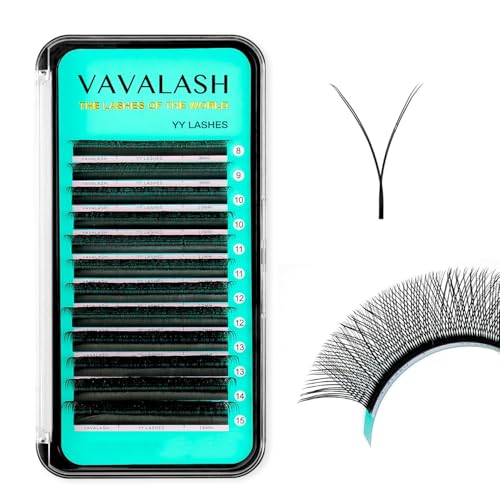 VAVALASH Y Lash Extensions D Curl 007mm 11mm Tray Easy Premade Volume 2D Fans Eyelash Extension YY Type Natural Volume Lashes Extension Soft Matte Black Lashes YY007D11mm - Image 1
