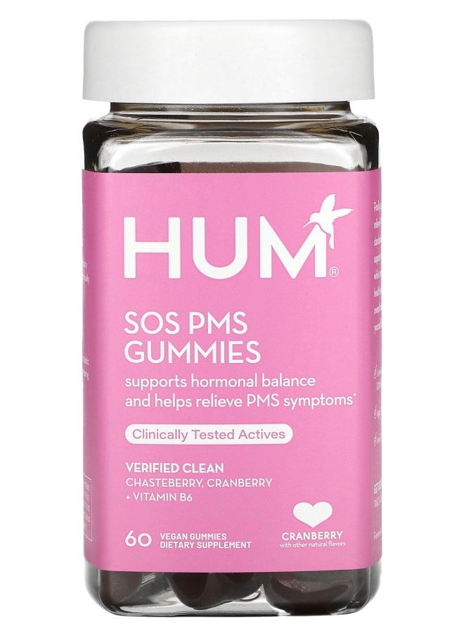 Hum Nutrition - SOS PMS Gummies Cranberry 60 Vegan Gummies - Image 1
