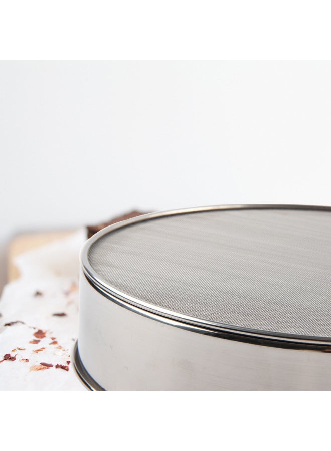 60 Mesh Baking Tools Round Sugar Sieve 304 Stainless Steel Hand-held Flour Sieve 40 Mesh Screen Sieve-Specifications:Side 201 Net 304 Material Without Hanging Ring-Color:15cm  - Image 5