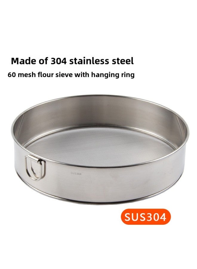 60 Mesh Baking Tools Round Sugar Sieve 304 Stainless Steel Hand-held Flour Sieve 40 Mesh Screen Sieve-Specifications:Side 201 Net 304 Material Without Hanging Ring-Color:15cm  - Image 2