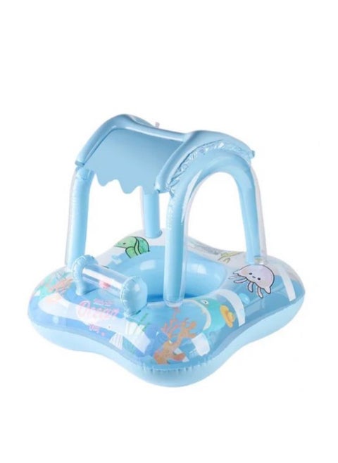 HA-Baby swimming float with canopy Babyblue
