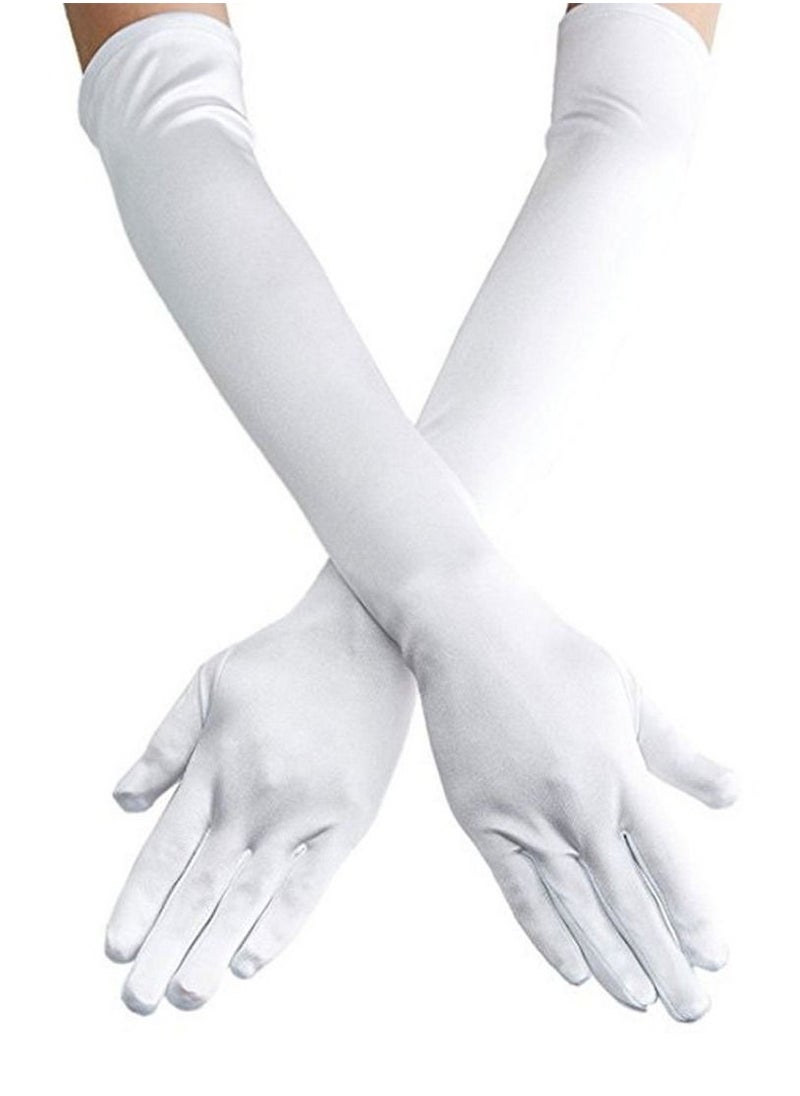 KASTWAVE - Satin Opera Gloves, Formal Bridal Banquet Party Wedding Opera Mitten - Image 1