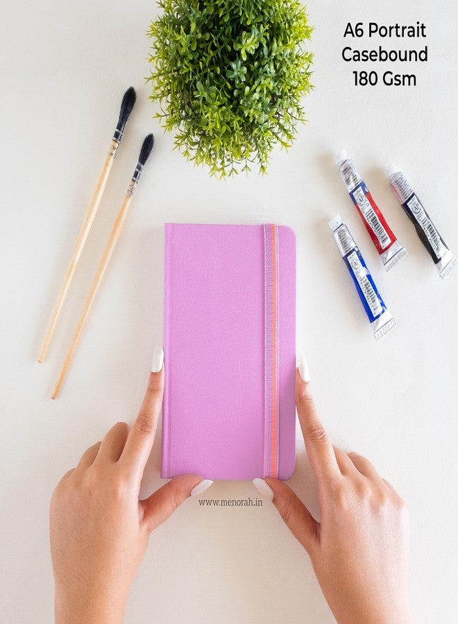MENORAH Paper Sketchbooks for Artists A6, 180 GSM (Pack of 2 Combo, 100 Pages/50 Sheets), Landscape (10.5 Cm X 14.8 Cm X 14.8 Cm) & Portrait, Completely Handmade-Combo- Lavender - Image 3