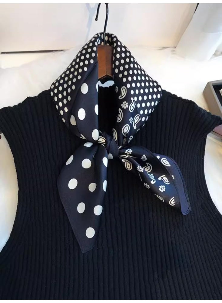 100% خيوط الخوخ Silk Scarf مربع - شارف للعنق - نساء الرجال مربع صغير جيوب شارف - مع عبوة هدية - Image 5