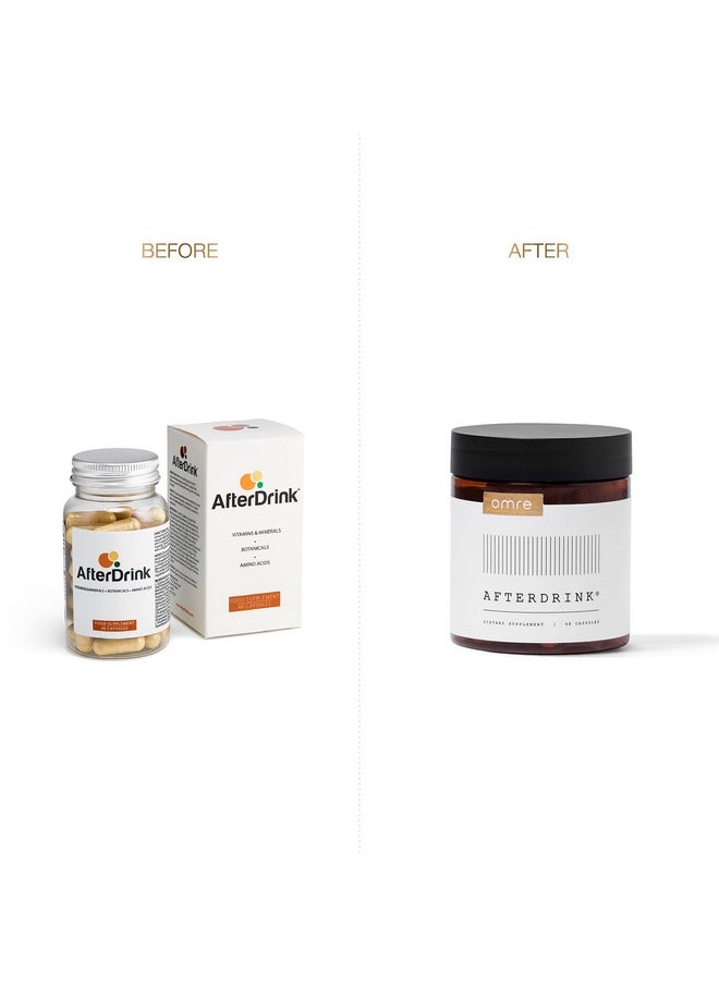 Afterdrink (New Look Same Formula ; Restore Pills With Milk Thistle Dihydromyricetin Dhm Vitamin B Ginger & Other Herbal Extracts Made In Usa (48 Caps)  - Image 4