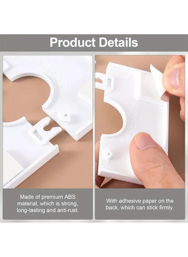 2pcs Small ABS Self Adhesive Pipe Faucet Cover Plate Wall Flap No Drilling - Image 3