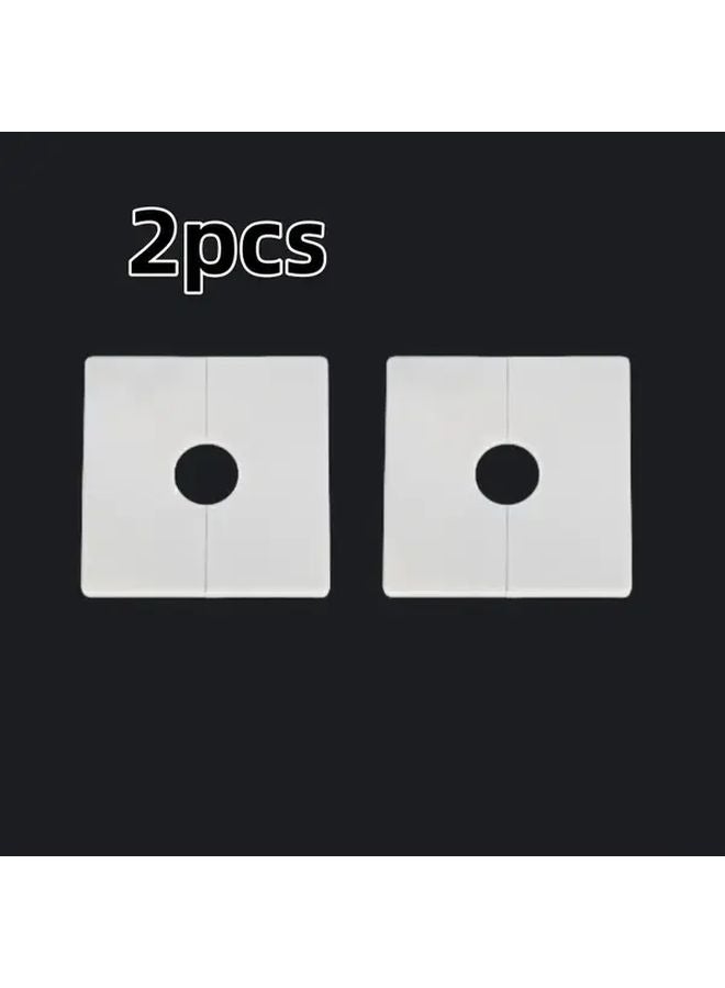 2pcs Small ABS Self Adhesive Pipe Faucet Cover Plate Wall Flap No Drilling - Image 1