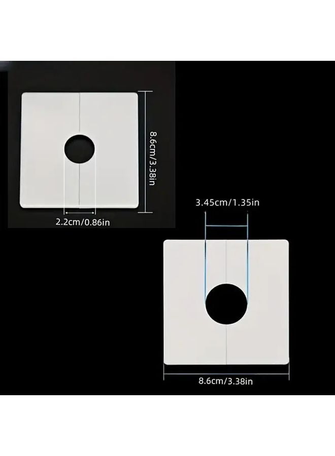2pcs Small ABS Self Adhesive Pipe Faucet Cover Plate Wall Flap No Drilling - Image 4