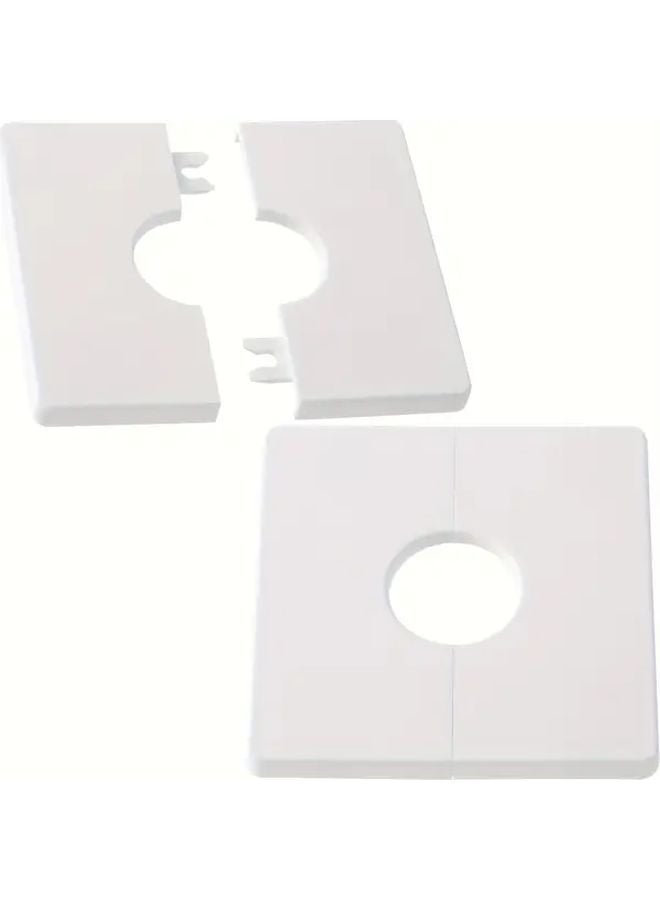 2pcs Small ABS Self Adhesive Pipe Faucet Cover Plate Wall Flap No Drilling - Image 5