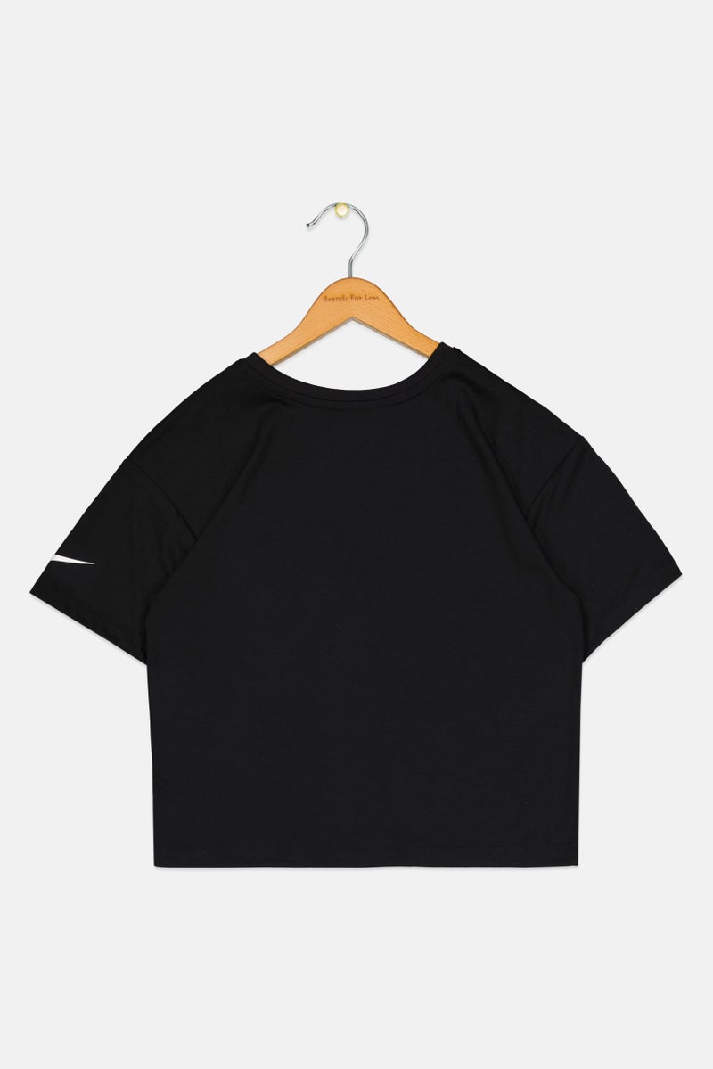 Nike 3Brand by Russell Wilson Kids Girl Sportswear Fit Short Sleeve Training T-Shirt, Black - Image 2