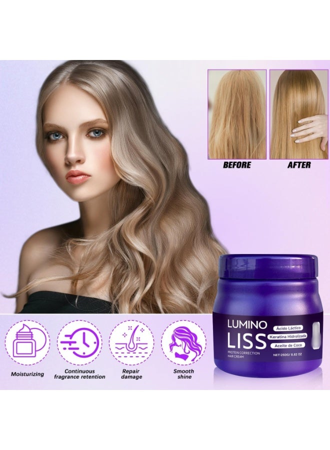 Lumino Liss Alisado, Lumino Liss Alisado without Formula, Protein Correcting Hair Strengthening Cream, Helps the hair get a natural silky texture, Long-lasting smoothness 250g - Image 3