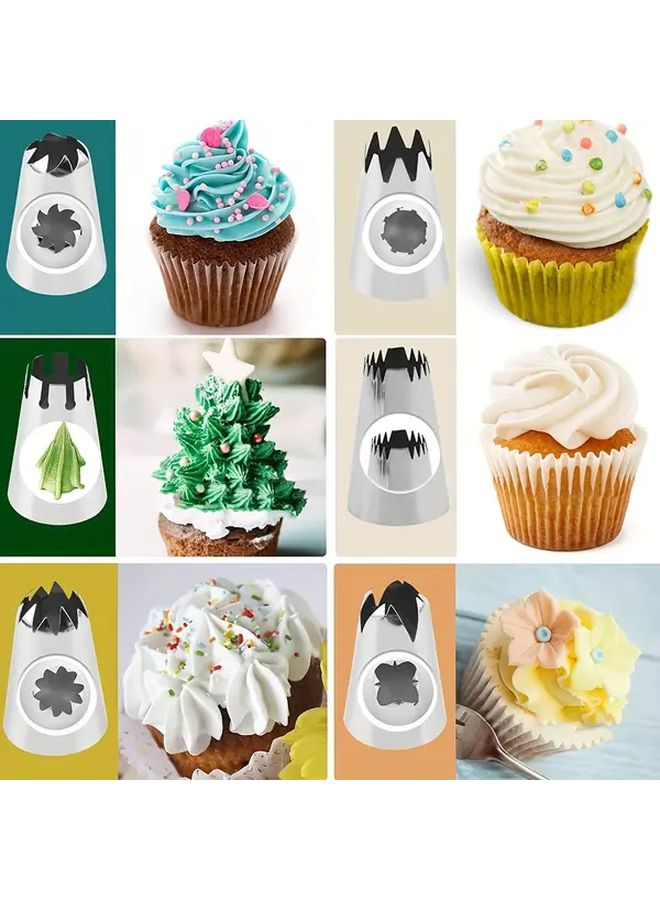 Extra Large 13Pcs Cream Piping Nozzles With Coupler Pastry Tips Baking Tools TDH13 - Image 4