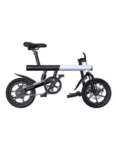 C4 350W Folding E-Bike 14" Hub Motor, 36V Battery, Max 40KMm/H Speed Bicycle, 15-25KM Range, Double Shock Absorbers E-Scooter, Bluetooth App, LED Headlights, LCD Display, 150KG Load Capacity