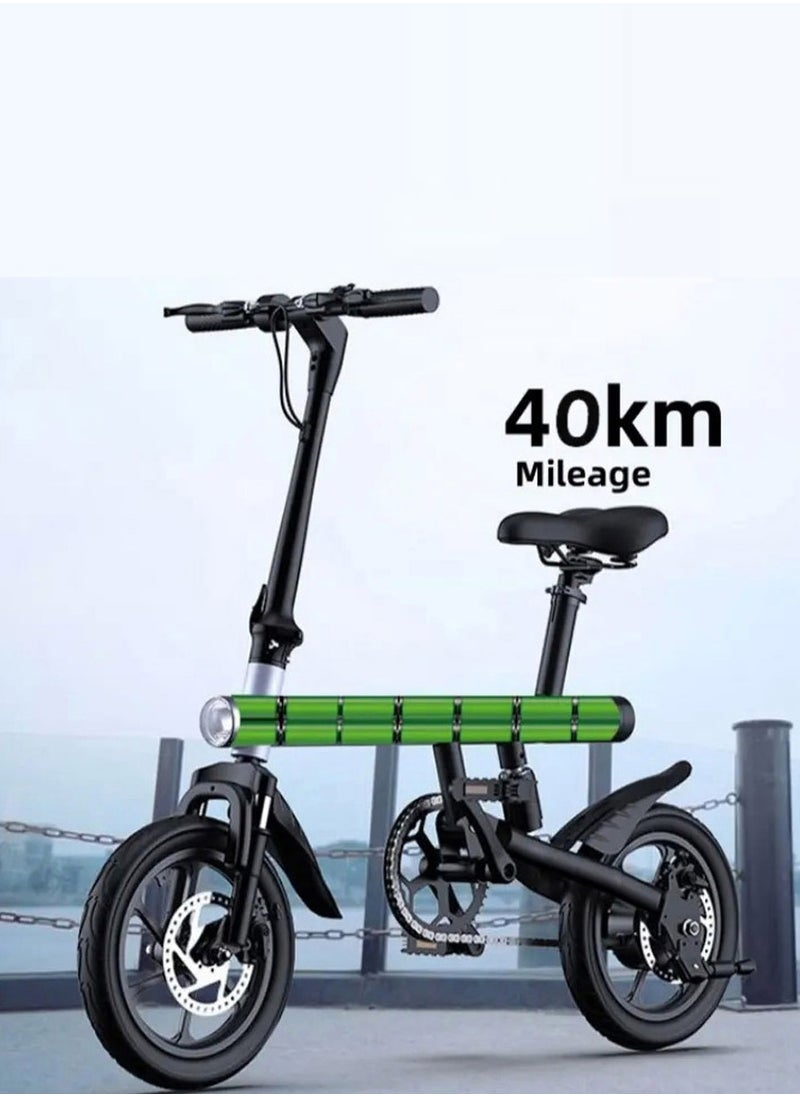 Crony C4 350W Folding E-Bike 14" Hub Motor, 36V Battery, Max 40KMm/H Speed Bicycle, 15-25KM Range, Double Shock Absorbers E-Scooter, Bluetooth App, LED Headlights, LCD Display, 150KG Load Capacity  - Image 3