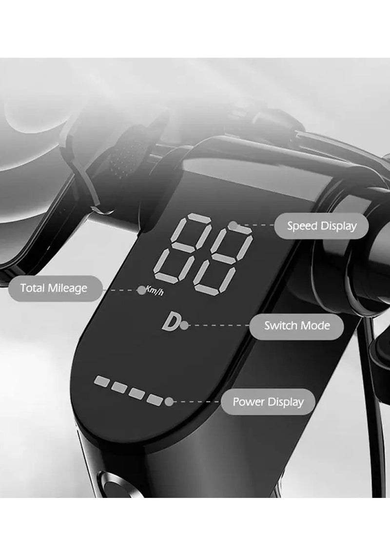 C4 350W Folding E-Bike 14" Hub Motor, 36V Battery, Max 40KMm/H Speed Bicycle, 15-25KM Range, Double Shock Absorbers E-Scooter, Bluetooth App, LED Headlights, LCD Display, 150KG Load Capacity