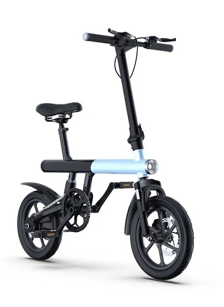 C4 350W Folding E-Bike 14" Hub Motor, 36V Battery, Max 40KMm/H Speed Bicycle, 15-25KM Range, Double Shock Absorbers E-Scooter, Bluetooth App, LED Headlights, LCD Display, 150KG Load Capacity