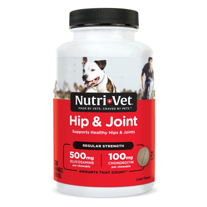 nutri vet Nutri-Vet Hip & Joint Regular Strength Chewable Dog Supplements, Formulated with Glucosamine Chondroitin, Pet Supplies, Joint Supplement for Dogs, Puppy Essentials, 120 Count - Image 1