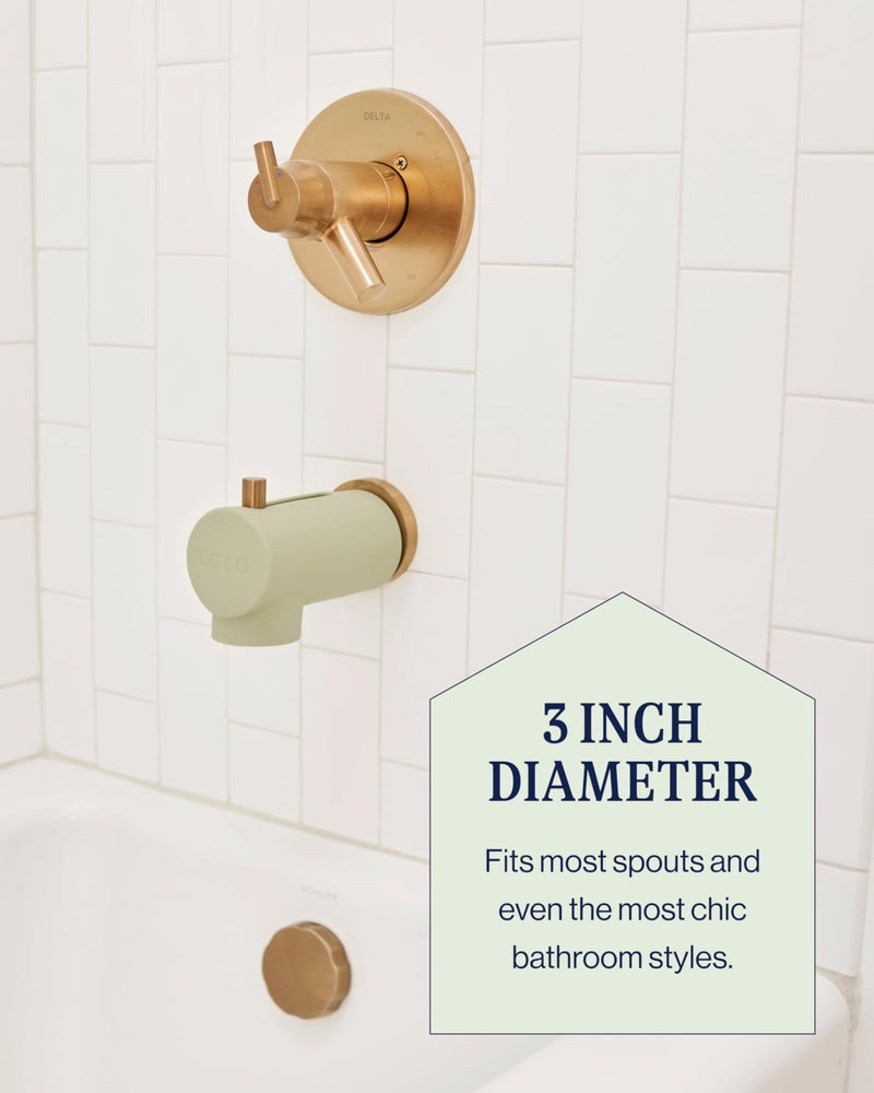 Lalo Spout Cover â€“ BPA-Free Silicone Bath Spout Safety Cover for Babies & Toddler, Fits Most Faucets, Soft & Durable Silicone Bathtub Faucet Cover, Easy to Clean - Sage - Image 4