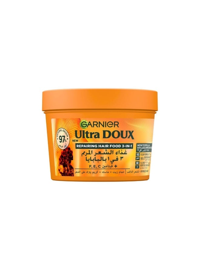 Ultra Doux Repairing Hair Food 3-in-1 Papaya For Damaged Hair 390ML