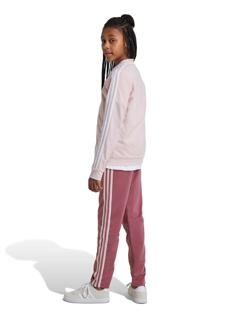 Adidas Junior Girls Essentials 3 Stripes Tracksuit